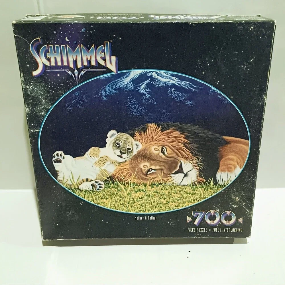 Vintage Milton Bradley Schimmel Mother & Father Puzzle-700 Pieces-2000-Lions